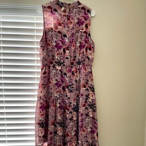 In My Dreams Mauve Floral Print Midi Dress